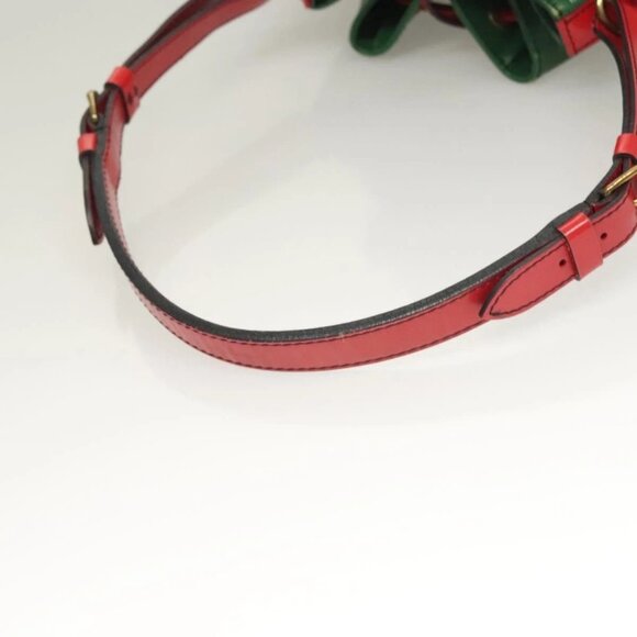 LOUIS VUITTON Epi Petit Noe Shoulder Bag Bicolor Green Red LV Auth - Picture 9 of 16